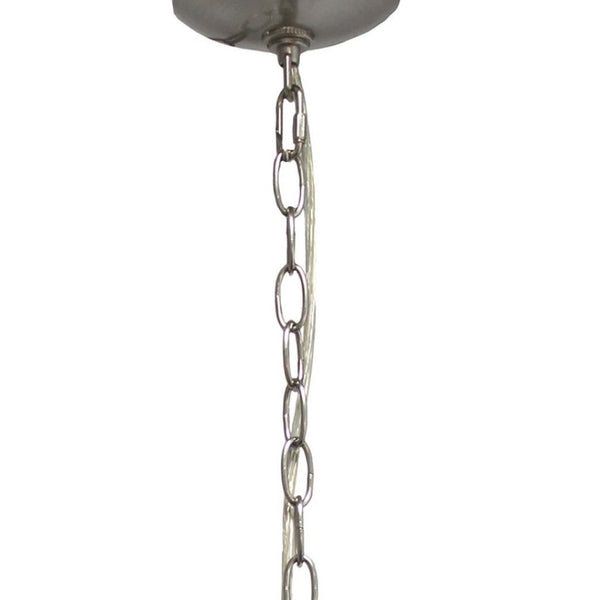 HomeRoots Nickel Candle-Style Four-Light Ceiling Fixture - Elegant Metal Design for Modern Living Spaces 651667