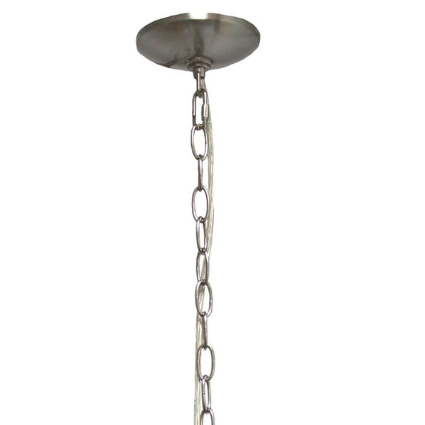 HomeRoots Nickel Candle-Style Four-Light Ceiling Fixture - Elegant Metal Design for Modern Living Spaces 651667