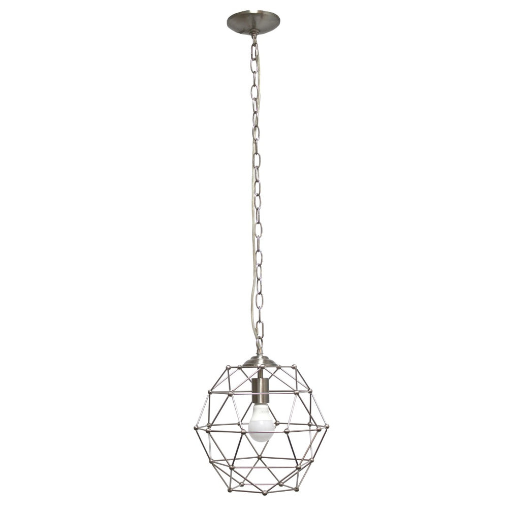 HomeRoots Nickel Candle-Style Chandelier Light Fixture – Modern Metal Design for Elegant Home Lighting Solutions 651668