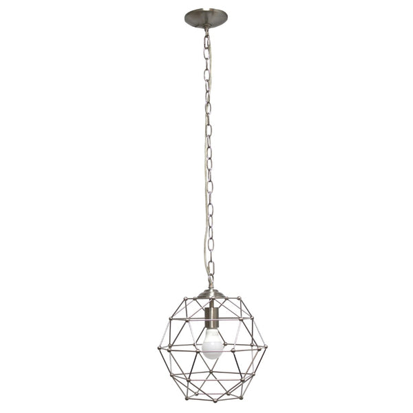 HomeRoots Nickel Candle-Style Chandelier Light Fixture – Modern Metal Design for Elegant Home Lighting Solutions 651668
