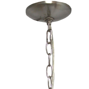 HomeRoots Nickel Candle-Style Chandelier Light Fixture – Modern Metal Design for Elegant Home Lighting Solutions 651668