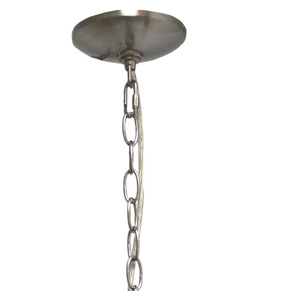 HomeRoots Nickel Candle-Style Chandelier Light Fixture – Modern Metal Design for Elegant Home Lighting Solutions 651668