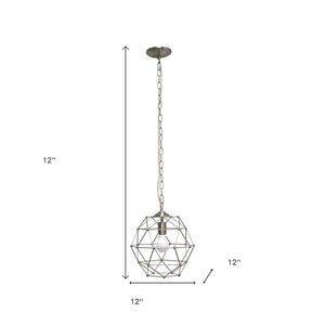 HomeRoots Nickel Candle-Style Chandelier Light Fixture – Modern Metal Design for Elegant Home Lighting Solutions 651668