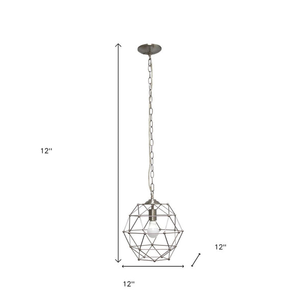 HomeRoots Nickel Candle-Style Chandelier Light Fixture – Modern Metal Design for Elegant Home Lighting Solutions 651668