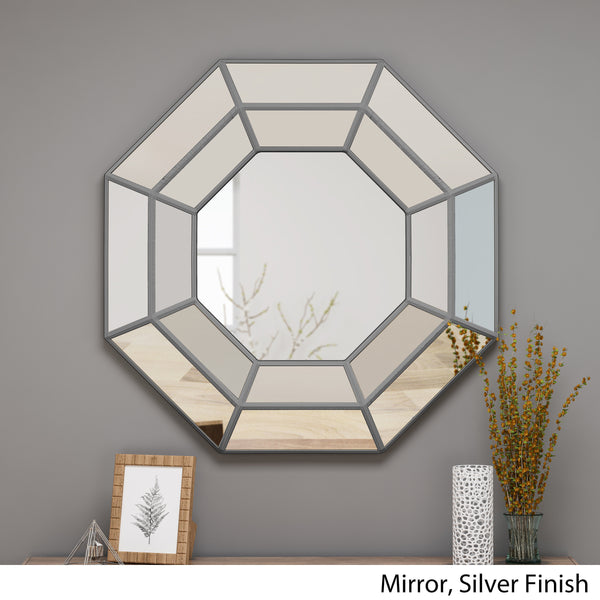English Elm Christopher Knight Home® - WALL Silver Framed Mirror 39x38.5 MDF Decorative Vanity Wall Mirror Modern Sleek Accent Piece 65167.00SILV