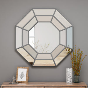 English Elm Christopher Knight Home® - WALL Silver Framed Mirror 39x38.5 MDF Decorative Vanity Wall Mirror Modern Sleek Accent Piece 65167.00SILV