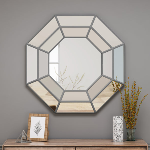 English Elm Christopher Knight Home® - WALL Silver Framed Mirror 39x38.5 MDF Decorative Vanity Wall Mirror Modern Sleek Accent Piece 65167.00SILV