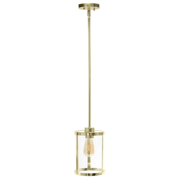 HomeRoots Gold Cylinder Iron Ceiling Light Fixture – Elegant Gold Shades for Modern Interiors & Versatile Spaces 651679
