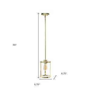 HomeRoots Gold Cylinder Iron Ceiling Light Fixture – Elegant Gold Shades for Modern Interiors & Versatile Spaces 651679