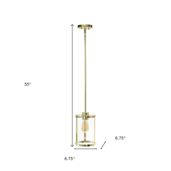 HomeRoots Gold Cylinder Iron Ceiling Light Fixture – Elegant Gold Shades for Modern Interiors & Versatile Spaces 651679
