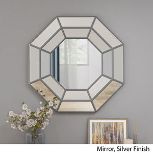 English Elm Christopher Knight Home® - WALL Silver Framed Mirror 39x38.5 MDF Decorative Vanity Wall Mirror Modern Sleek Accent Piece 65167.00SILV