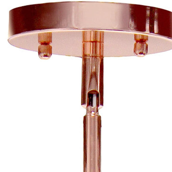 HomeRoots Rose Gold Cylinder Ceiling Light Fixture - Elegant Iron Chandelier for Modern Homes & Offices 651680