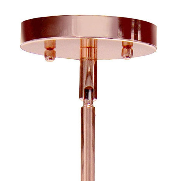 HomeRoots Rose Gold Cylinder Ceiling Light Fixture - Elegant Iron Chandelier for Modern Homes & Offices 651680