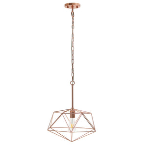 HomeRoots Black Caged Iron Ceiling Light - Modern Industrial Fixture with Geometric Design for Bright Spaces 651684