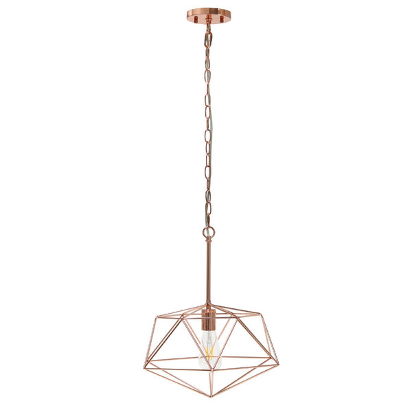 HomeRoots Black Caged Iron Ceiling Light - Modern Industrial Fixture with Geometric Design for Bright Spaces 651684