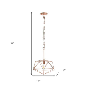 HomeRoots Black Caged Iron Ceiling Light - Modern Industrial Fixture with Geometric Design for Bright Spaces 651684