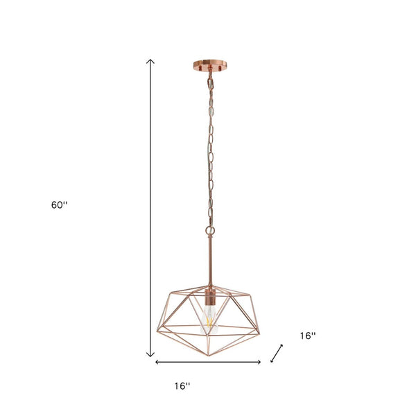 HomeRoots Black Caged Iron Ceiling Light - Modern Industrial Fixture with Geometric Design for Bright Spaces 651684
