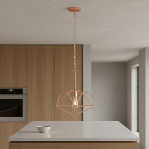 HomeRoots Black Caged Iron Ceiling Light - Modern Industrial Fixture with Geometric Design for Bright Spaces 651684