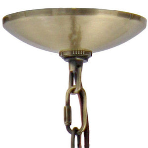 HomeRoots Antiqued Brass Three-Light Chandelier with Clear Shades - Elegant Iron Ceiling Fixture for Any Room 651689