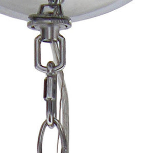 HomeRoots Silver Three-Light Chandelier with Clear Glass Shades - Elegant Iron Ceiling Light for Any Space 651691