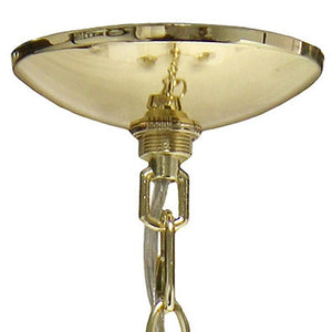 HomeRoots Gold Three-Light Chandelier: Elegant Iron Ceiling Fixture with Clear Glass Shades for Modern Spaces 651692