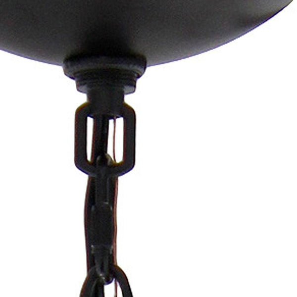 HomeRoots Bronze Three-Light Chandelier with Clear Glass Shades - Elegant Iron Ceiling Fixture for Any Room 651693