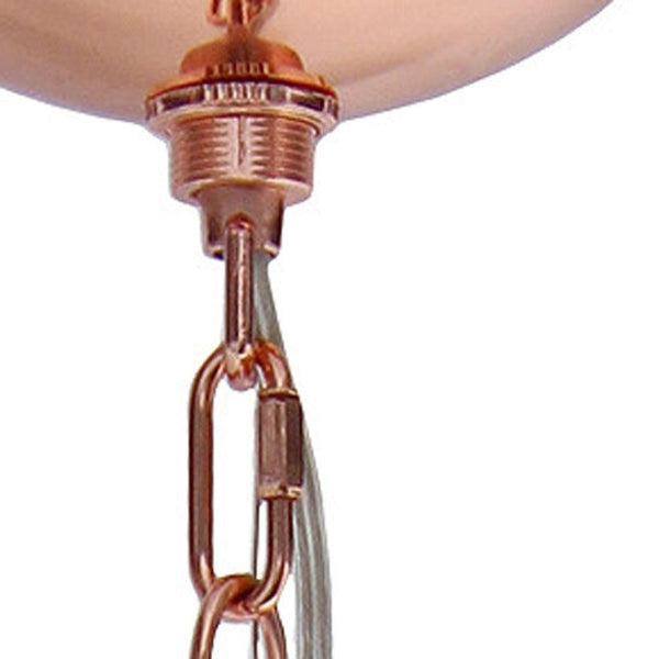 HomeRoots Rose Gold Three-Light Chandelier: Elegant Iron Ceiling Fixture with Clear Glass Shades for Any Room 651694