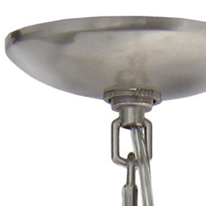 HomeRoots Nickel Five-Light Chandelier with Clear Glass Shades – Elegant Iron Ceiling Light for Any Space 651696