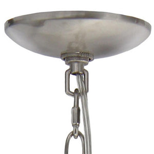 HomeRoots Nickel Five-Light Chandelier with Clear Glass Shades – Elegant Iron Ceiling Light for Any Space 651696