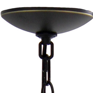 HomeRoots Bronze Five-Light Chandelier - Elegant Iron Ceiling Fixture with Clear Glass Shades for Any Space 651699