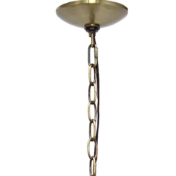 HomeRoots Antiqued Brass Sphere Three-Light Ceiling Light Fixture with Clear Shades for Vintage Elegance 651701