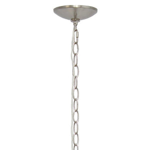 HomeRoots Nickel Three-Light Sphere Ceiling Fixture with Clear Glass Shades for Stylish Home Illumination 651702