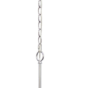 HomeRoots Silver Elegant Three-Light Ceiling Fixture with Clear Glass Shades – Adjustable Height for Any Space 651703