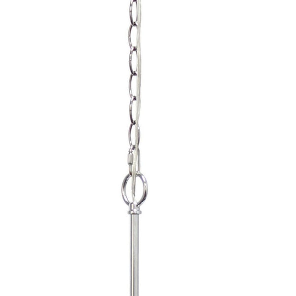 HomeRoots Silver Elegant Three-Light Ceiling Fixture with Clear Glass Shades – Adjustable Height for Any Space 651703