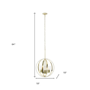 HomeRoots Gold Sphere Three-Light Ceiling Fixture with Clear Glass Shades - Modern Elegance for Any Room 651704