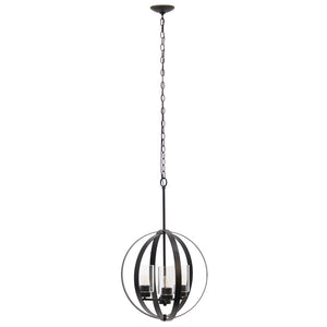 HomeRoots Bronze Three-Light Ceiling Fixture with Clear Glass Shades - Modern Elegance for Any Space 651705