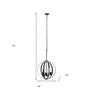 HomeRoots Bronze Three-Light Ceiling Fixture with Clear Glass Shades - Modern Elegance for Any Space 651705