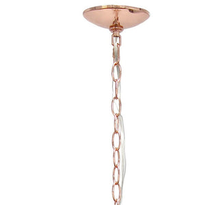 HomeRoots Rose Gold Sphere Three-Light Ceiling Fixture - Modern Iron Pendant with Clear Shades for Stylish Spaces 651706