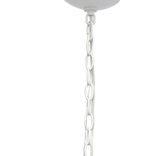 HomeRoots White Sphere Three-Light Ceiling Fixture - Elegant Iron Design with Clear Shades for Any Room 651707