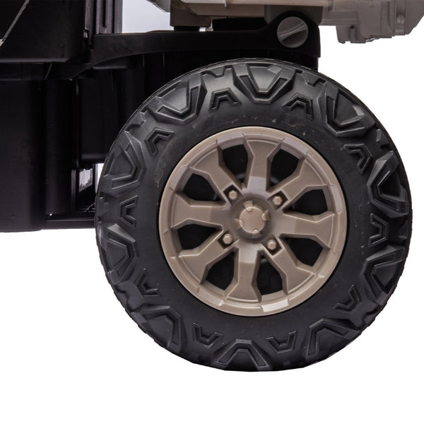English Elm 24v Kids Ride on Dump Truck Two Seat Electric Utv with Tilting Bed and Remote Control White W1578P188522