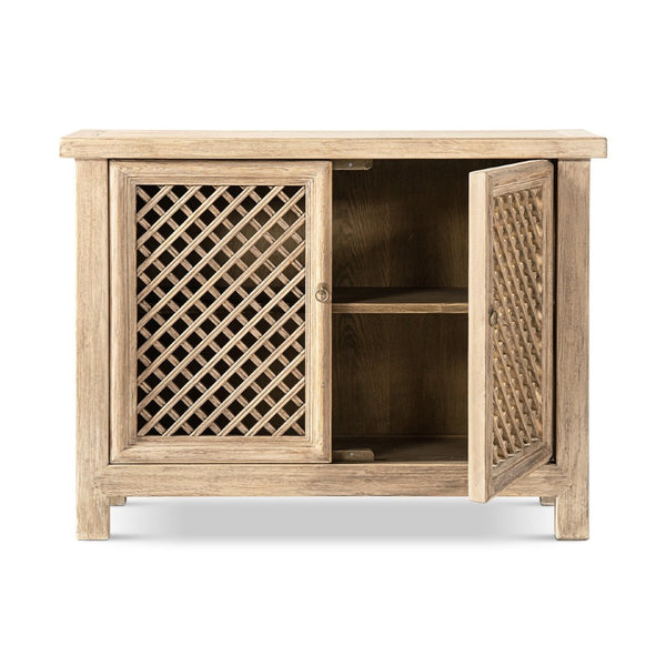 English Elm Arden Reclaimed Pine Lattice Door Accent Cabinet Rustic Storage for Any Room B2719P474439