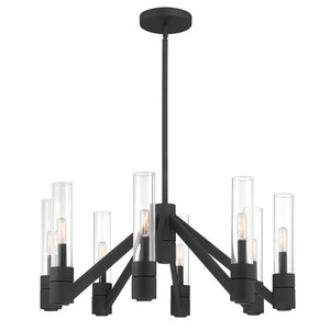 Rohe 28'' Wide 8-Light Chandelier - Black Sand 6518-BS-CL Norwell