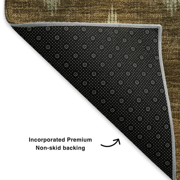 HomeRoots 10' X 14' Southwestern Washable Area Rug - Brown, Sage, Beige with UV Protection for Busy Homes 651899