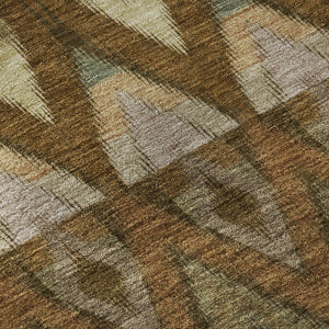 HomeRoots 10' X 14' Southwestern Washable Area Rug - Brown, Sage, Beige with UV Protection for Busy Homes 651899