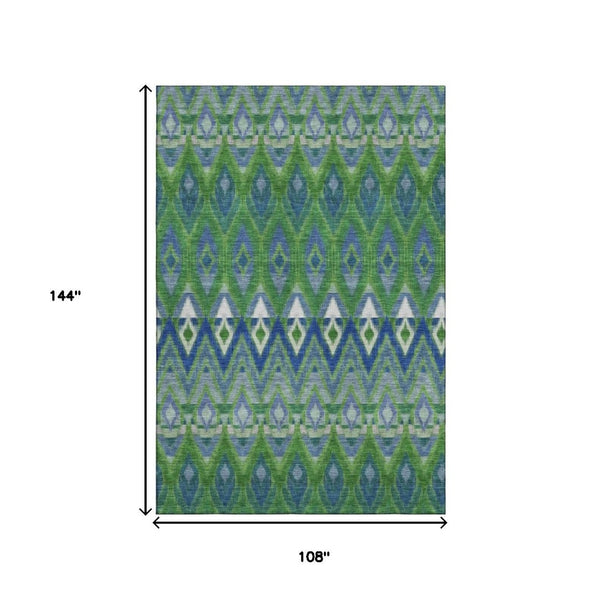 HomeRoots 9' X 12' Stylish Southwestern Area Rug with UV Protection - Durable, Washable, and Stain-Resistant Design 651904