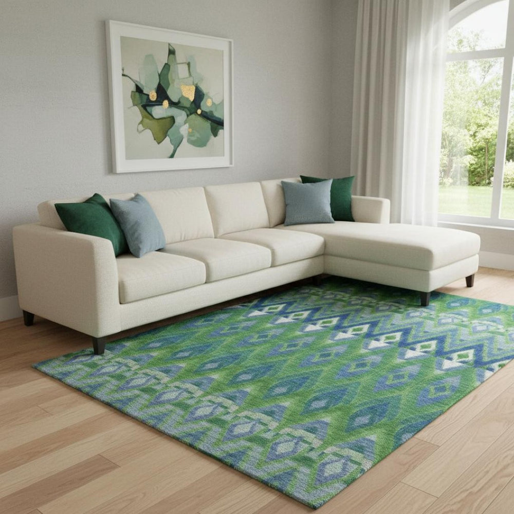 HomeRoots 9' X 12' Stylish Southwestern Area Rug with UV Protection - Durable, Washable, and Stain-Resistant Design 651904