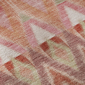 HomeRoots 5' X 8' Vibrant Southwestern Washable Area Rug in Pink, Orange & Mint Green - UV Protected & Durable 651907