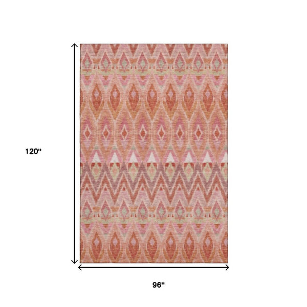 HomeRoots 8' X 10' Colorful Southwestern Washable Area Rug with UV Protection, Perfect for Busy Homes & Kids! 651909