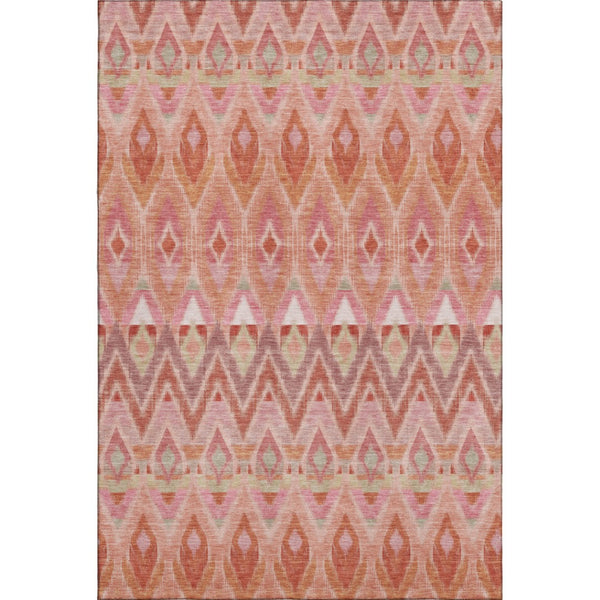 HomeRoots 10' Southwestern Washable Area Rug in Pink, Orange & Mint Green - UV Protected & Durable Design 651911