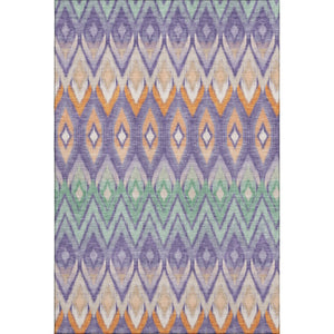 HomeRoots 5' X 8' Colorful Southwestern Area Rug in Purple, Mint Green & Beige - Washable & UV Protected! 651913